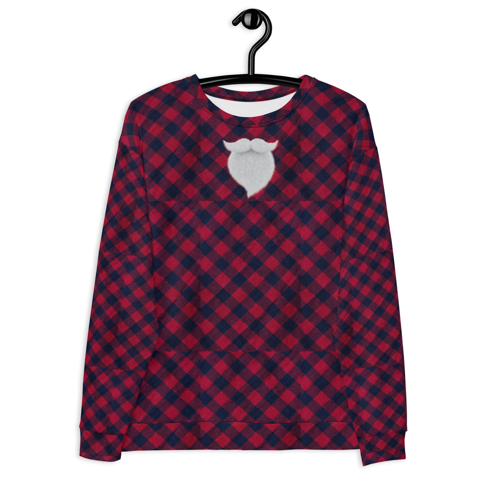 Plaid "Santa" Christmas Shirt. Christmas Sweater Alternative. Unisex Party Sweatshirt or Pullover. WickedYo.